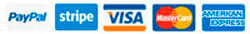 PayPal, Stripe, Visa, MasterCard